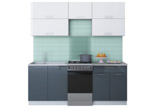 ГОТОВАЯ КУХНЯ ГЛОСС 50-20 (БЕЛЫЙ/ АСФАЛЬТ)