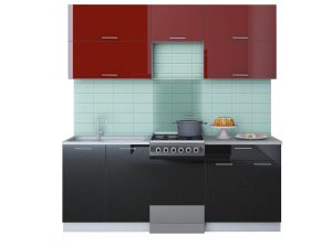 ГОТОВАЯ КУХНЯ ГЛОСС 50-20 (БОРДОВЫЙ/ ЧЕРНЫЙ)