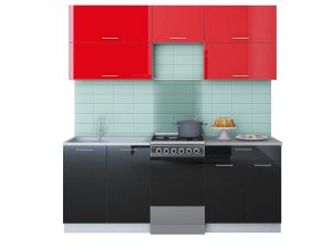 ГОТОВАЯ КУХНЯ ГЛОСС 50-20 (КРАСНЫЙ/ ЧЕРНЫЙ)