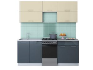 ГОТОВАЯ КУХНЯ ГЛОСС 50-20 (ВАНИЛЬ/ АСФАЛЬТ)