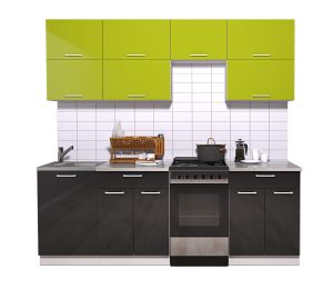 ГОТОВАЯ КУХНЯ ГЛОСС 50-22 (ЯБЛОКО/ ЧЕРНЫЙ)