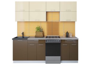 ГОТОВАЯ КУХНЯ ГЛОСС 50-22 (ВАНИЛЬ/ ШОКОЛАД)
