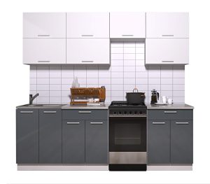 ГОТОВАЯ КУХНЯ ГЛОСС 50-23 (БЕЛЫЙ/ АСФАЛЬТ)