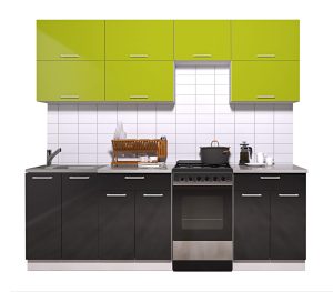 ГОТОВАЯ КУХНЯ ГЛОСС 50-23 (ЯБЛОКО/ ЧЕРНЫЙ)