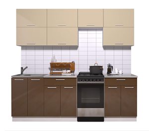 ГОТОВАЯ КУХНЯ ГЛОСС 50-23 (ВАНИЛЬ/ ШОКОЛАД)