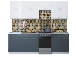 ГОТОВАЯ КУХНЯ ГЛОСС 50-24 (БЕЛЫЙ/ АСФАЛЬТ)
