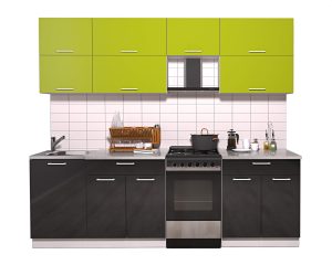 ГОТОВАЯ КУХНЯ ГЛОСС 50-24 (ЯБЛОКО/ ЧЕРНЫЙ)