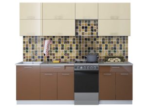 ГОТОВАЯ КУХНЯ ГЛОСС 50-24 (ВАНИЛЬ/ ШОКОЛАД)