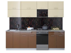 ГОТОВАЯ КУХНЯ ГЛОСС 50-25 (ВАНИЛЬ/ ШОКОЛАД)