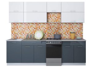 ГОТОВАЯ КУХНЯ ГЛОСС 50-26 (БЕЛЫЙ/ АСФАЛЬТ)