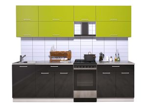 ГОТОВАЯ КУХНЯ ГЛОСС 50-26 (ЯБЛОКО/ ЧЕРНЫЙ)