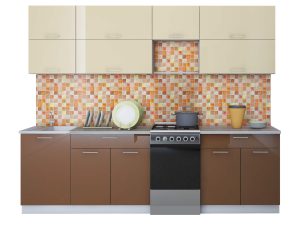 ГОТОВАЯ КУХНЯ ГЛОСС 50-26 (ВАНИЛЬ/ ШОКОЛАД)