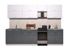 ГОТОВАЯ КУХНЯ ГЛОСС 50-29 (БЕЛЫЙ/ АСФАЛЬТ)