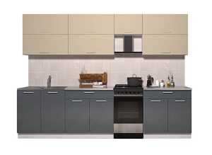 ГОТОВАЯ КУХНЯ ГЛОСС 50-29 (ВАНИЛЬ/ АСФАЛЬТ)