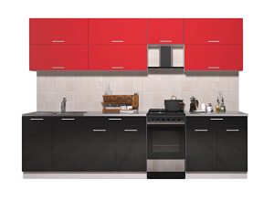 ГОТОВАЯ КУХНЯ ГЛОСС 50-29 (КРАСНЫЙ/ ЧЕРНЫЙ)