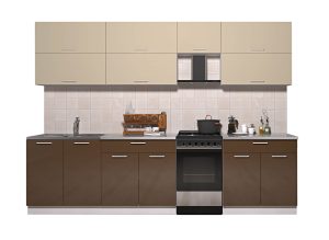 ГОТОВАЯ КУХНЯ ГЛОСС 50-29 (ВАНИЛЬ/ ШОКОЛАД)