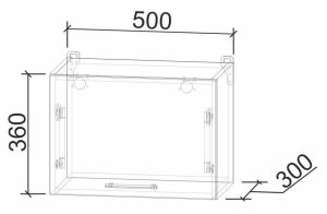 ШКАФ ВЕРХНИЙ ПОД ВЫТЯЖКУ ГЛОСС ВШГ50-360