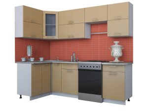 ГОТОВАЯ КУХНЯ МИЛА ГЛОСС 60-12Х25 (КАПУЧИНО/ КАПУЧИНО)