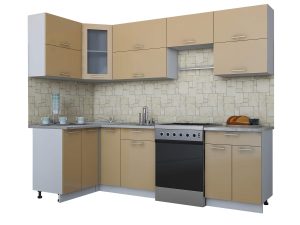 ГОТОВАЯ КУХНЯ МИЛА ГЛОСС 60-12Х26 (КАПУЧИНО/ КАПУЧИНО)