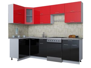 ГОТОВАЯ КУХНЯ МИЛА ГЛОСС 60-12Х26 (КРАСНЫЙ/ ЧЕРНЫЙ)