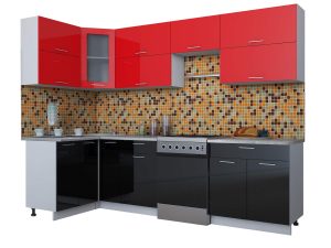 ГОТОВАЯ КУХНЯ МИЛА ГЛОСС 60-12Х28 (КРАСНЫЙ/ ЧЕРНЫЙ)