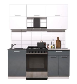 ГОТОВАЯ КУХНЯ ГЛОСС 60-17 (БЕЛЫЙ/ АСФАЛЬТ)