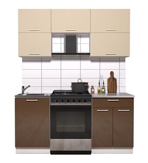 ГОТОВАЯ КУХНЯ ГЛОСС 60-17 (ВАНИЛЬ/ ШОКОЛАД)