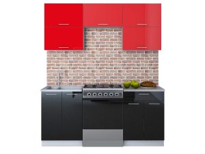 ГОТОВАЯ КУХНЯ ГЛОСС 60-18 (КРАСНЫЙ/ ЧЕРНЫЙ)