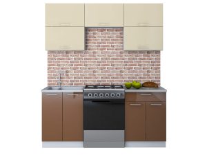 ГОТОВАЯ КУХНЯ ГЛОСС 60-18 (ВАНИЛЬ/ ШОКОЛАД)