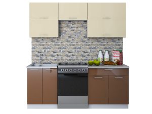 ГОТОВАЯ КУХНЯ ГЛОСС 60-20 (ВАНИЛЬ/ ШОКОЛАД)