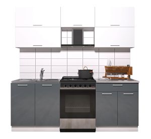 ГОТОВАЯ КУХНЯ ГЛОСС 60-21 (БЕЛЫЙ/ АСФАЛЬТ)
