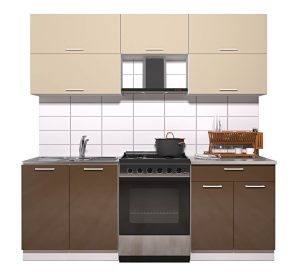 ГОТОВАЯ КУХНЯ ГЛОСС 60-21 (ВАНИЛЬ/ ШОКОЛАД)