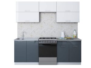 ГОТОВАЯ КУХНЯ ГЛОСС 60-22 (БЕЛЫЙ/ АСФАЛЬТ)