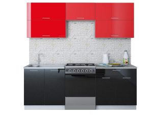 ГОТОВАЯ КУХНЯ ГЛОСС 60-22 (КРАСНЫЙ/ ЧЕРНЫЙ)