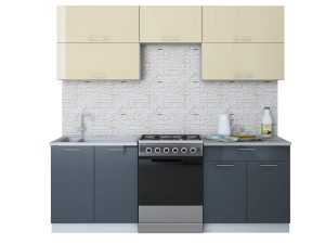 ГОТОВАЯ КУХНЯ ГЛОСС 60-22 (ВАНИЛЬ/ АСФАЛЬТ)