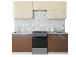 ГОТОВАЯ КУХНЯ ГЛОСС 60-22 (ВАНИЛЬ/ ШОКОЛАД)