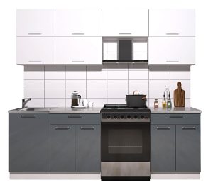 ГОТОВАЯ КУХНЯ ГЛОСС 60-23 (БЕЛЫЙ/ АСФАЛЬТ)