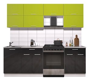 ГОТОВАЯ КУХНЯ ГЛОСС 60-23 (ЯБЛОКО/ ЧЕРНЫЙ)