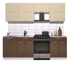 ГОТОВАЯ КУХНЯ ГЛОСС 60-23 (ВАНИЛЬ/ ШОКОЛАД)