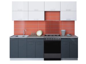 ГОТОВАЯ КУХНЯ ГЛОСС 60-24 (БЕЛЫЙ/ АСФАЛЬТ)