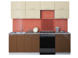 ГОТОВАЯ КУХНЯ ГЛОСС 60-24 (ВАНИЛЬ/ ШОКОЛАД)