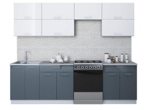 ГОТОВАЯ КУХНЯ ГЛОСС 60-26 (БЕЛЫЙ/ АСФАЛЬТ)