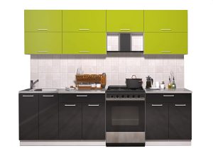 ГОТОВАЯ КУХНЯ ГЛОСС 60-26 (ЯБЛОКО/ ЧЕРНЫЙ)