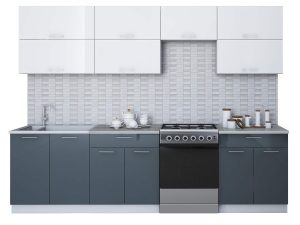 ГОТОВАЯ КУХНЯ ГЛОСС 60-28 (БЕЛЫЙ/ АСФАЛЬТ)