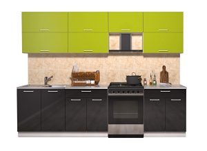 ГОТОВАЯ КУХНЯ ГЛОСС 60-28 (ЯБЛОКО/ ЧЕРНЫЙ)