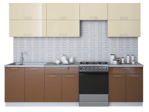 ГОТОВАЯ КУХНЯ ГЛОСС 60-28 (ВАНИЛЬ/ ШОКОЛАД)