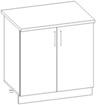 ШКАФ НИЖНИЙ ПОД МОЙКУ ГЛОСС НШ80МС-2ДВ/ СО СТОЛЕШНИЦЕЙ