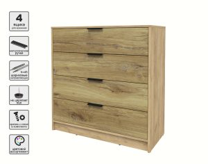 KОМОД КТ-К100 (ДУБ ЗОЛОТОЙ ЛДСП/ ДУБ НОКС ЛДСП) Ш1000 В1020 Г451