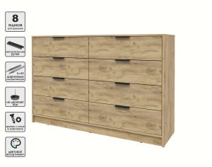 KОМОД КТ-К157 (ДУБ ЗОЛОТОЙ ЛДСП/ ДУБ ЗОЛОТОЙ ЛДСП) Ш1565 В1020 Г451