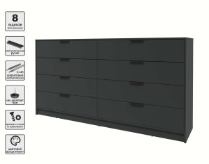 KОМОД КТ-К197 (АНТРАЦИТ ЛДСП/ АНТРАЦИТ ЛДСП) Ш1965 В1020 Г451